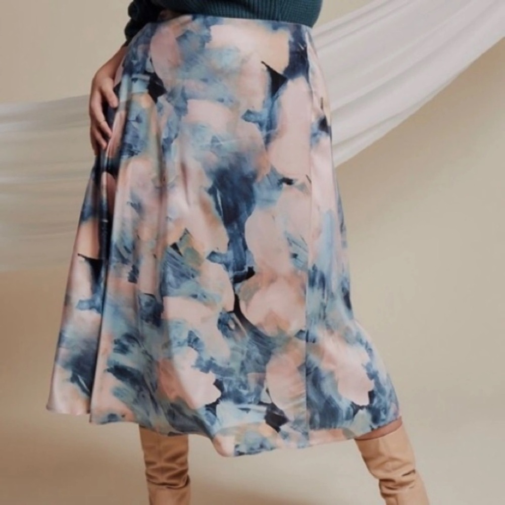 Eloquii Satin A-Line Midi Skirt
